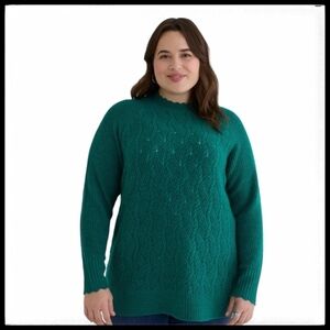NWT Pointelle Sweater with Scallop Edges